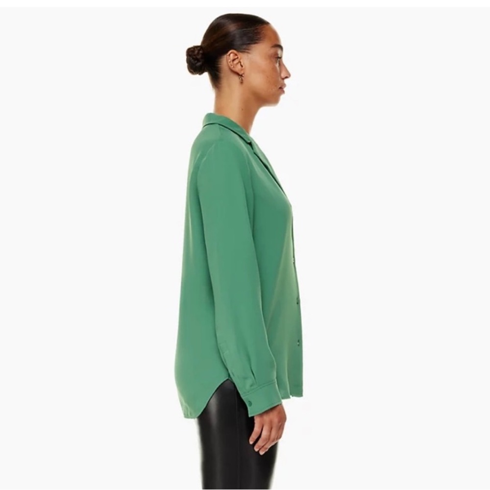 Babaton Green Long Sleeve Button Down Shirt